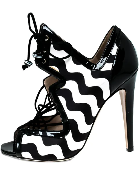 wave-print sandals