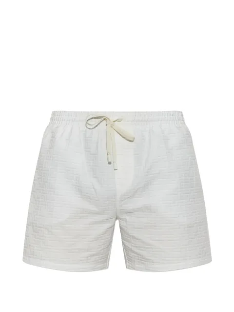 monogram-pattern drawstring swim shorts