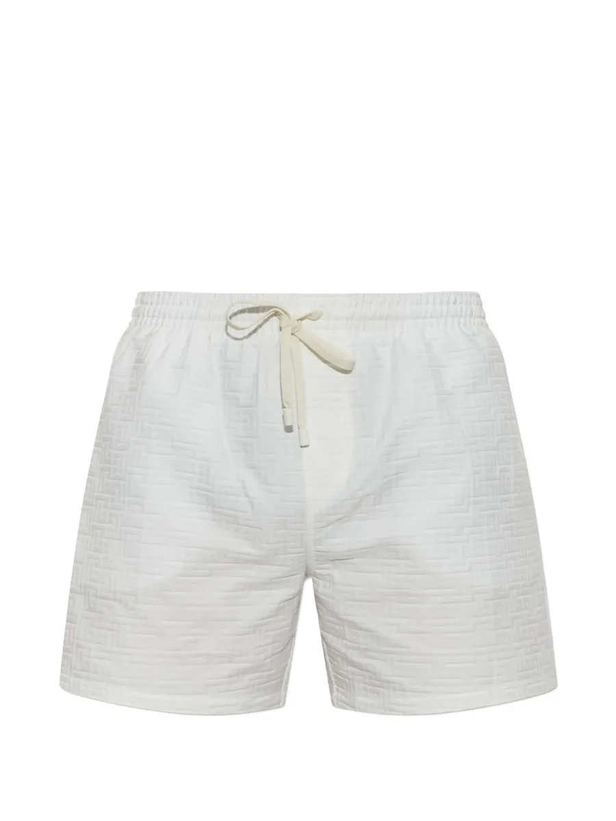 monogram-pattern drawstring swim shorts 1