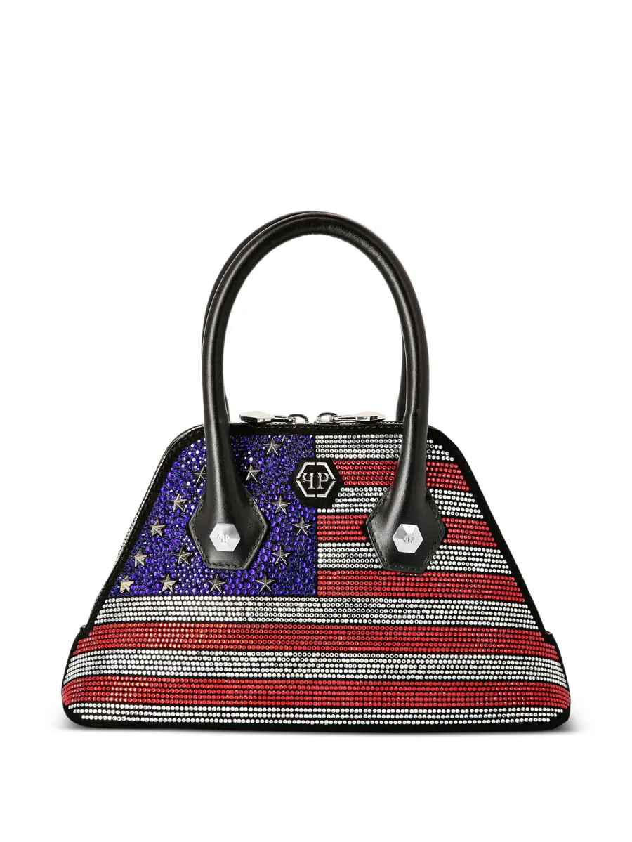 suede majestic strass US flag handle bag 1