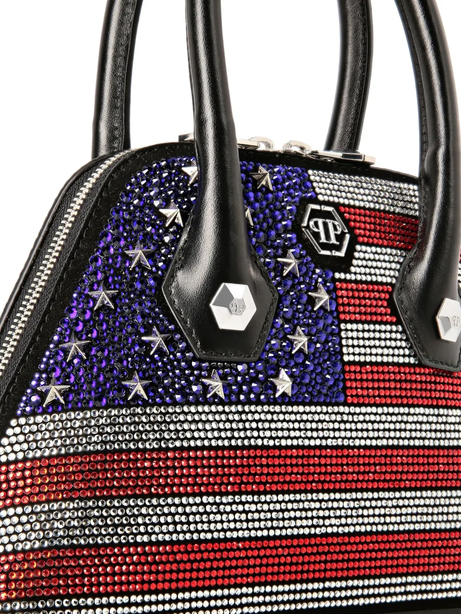 suede majestic strass US flag handle bag 5