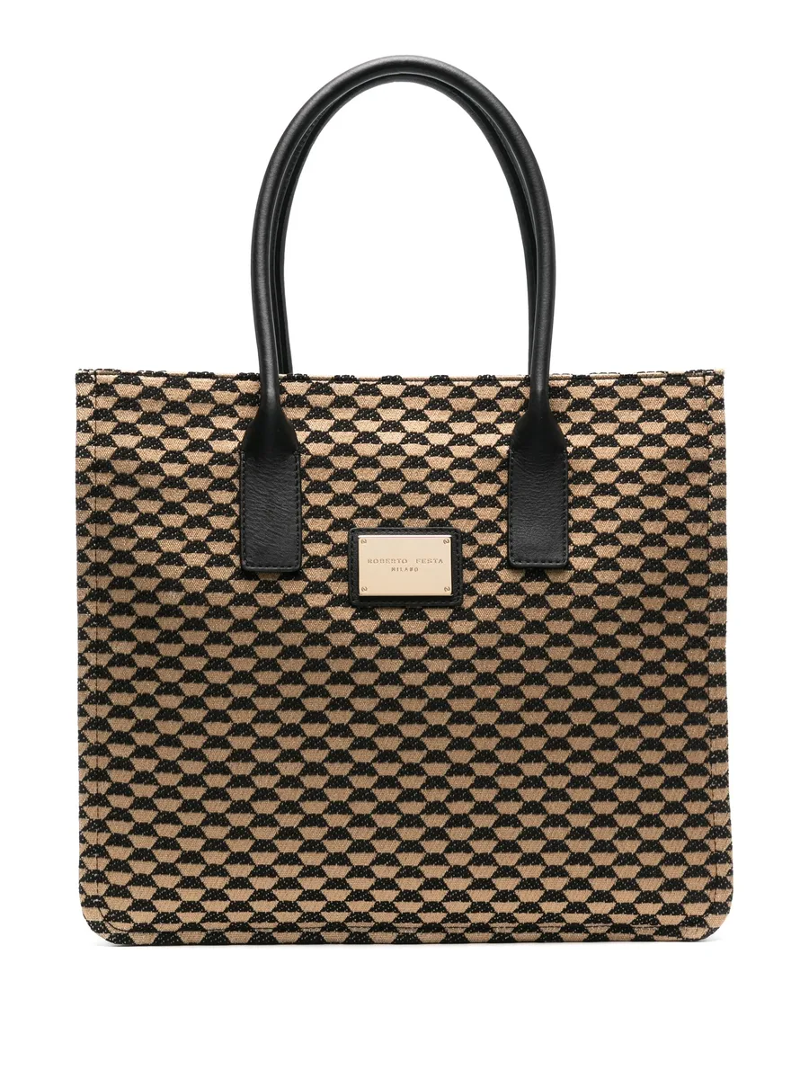 Bruna jacquard tote bag 1