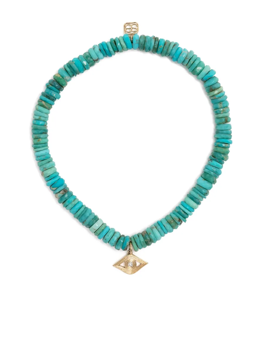 браслет Evil Eye из желтого золота с бирюзой 1