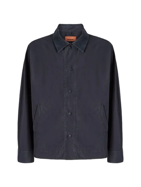zigzag-collar overshirt