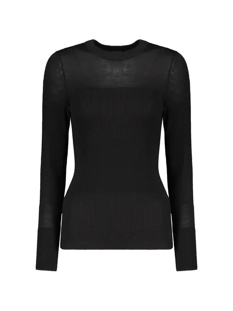ribbed-knit long-sleeved T-shirt