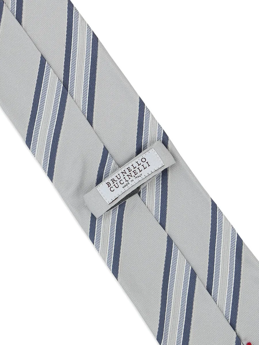 diagonal-stripe silk tie 5