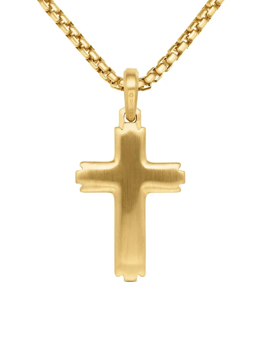 подвеска Deco Cross из желтого золота с бриллиантами (34 мм) 8
