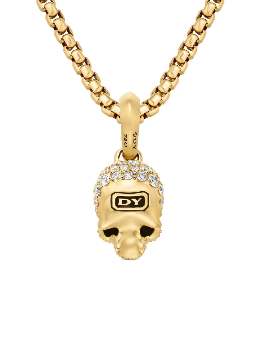 подвеска Memento Mori Skull из желтого золота с бриллиантами 7