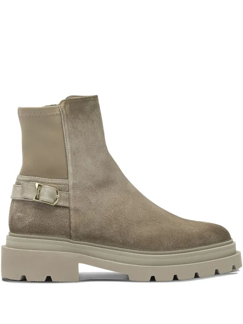 buckled-strap ankle boots