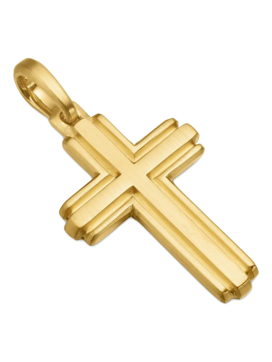 подвеска Deco Cross из желтого золота (34 мм) 9