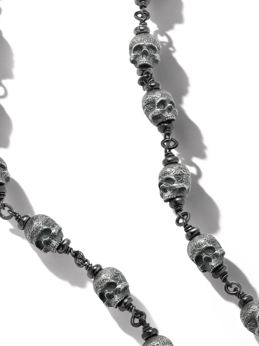 серебряное колье Memento Mori Skull Rosary (9 мм) 5