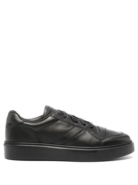 logo-debossed leather sneakers