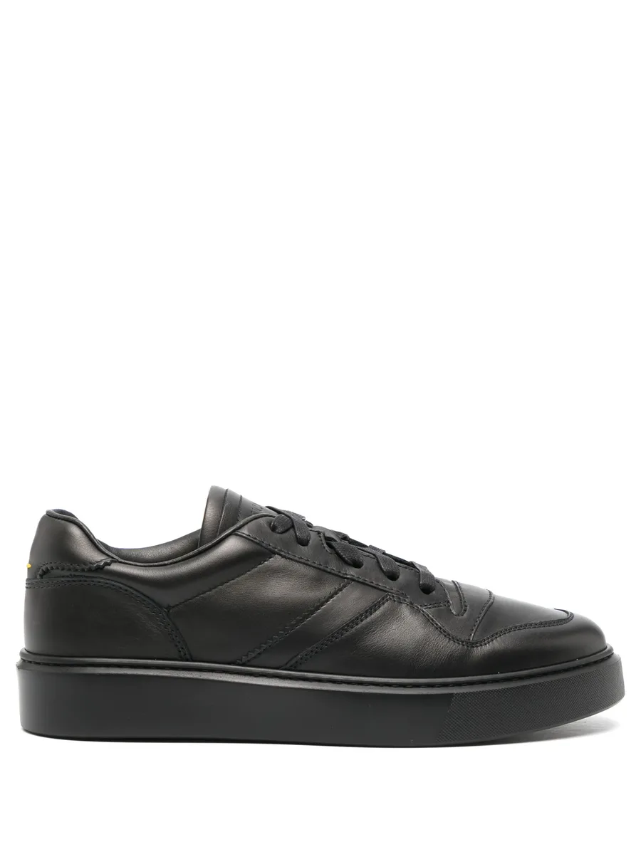 logo-debossed leather sneakers 1