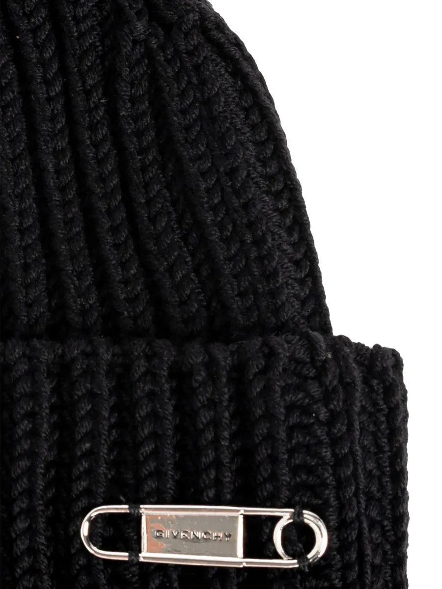 logo-plaque ribbed beanie hat 5