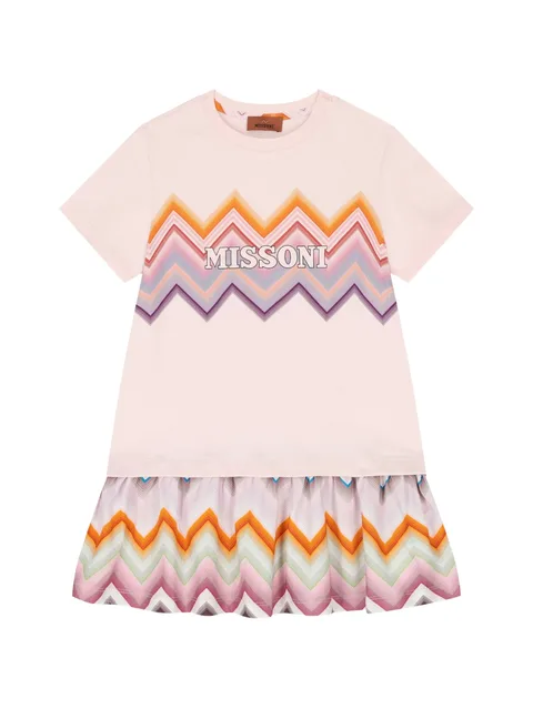 zigzag-print ruffled dress