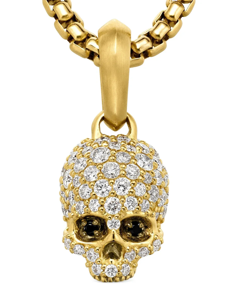 подвеска Memento Mori Skull из желтого золота с бриллиантами 11