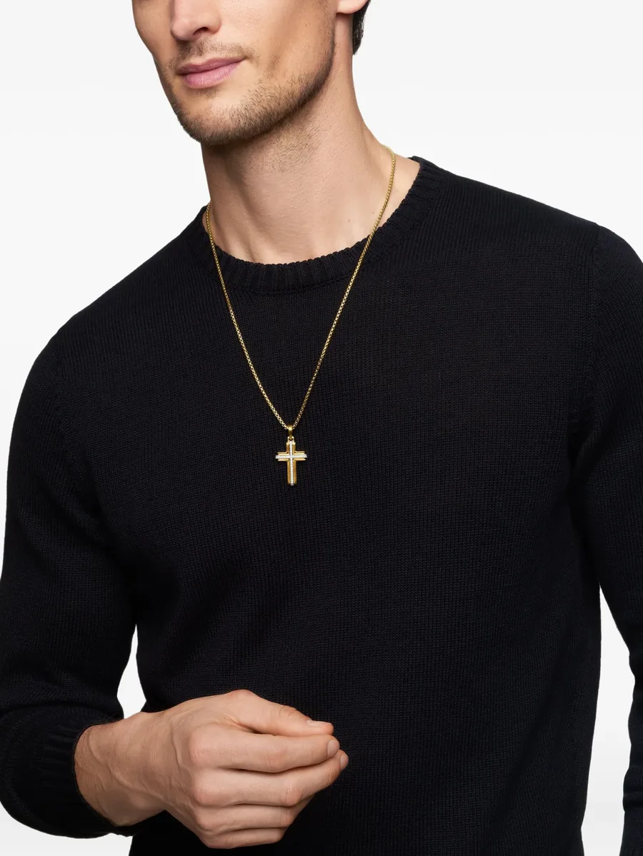подвеска Deco Cross из желтого золота с бриллиантами (34 мм) 3