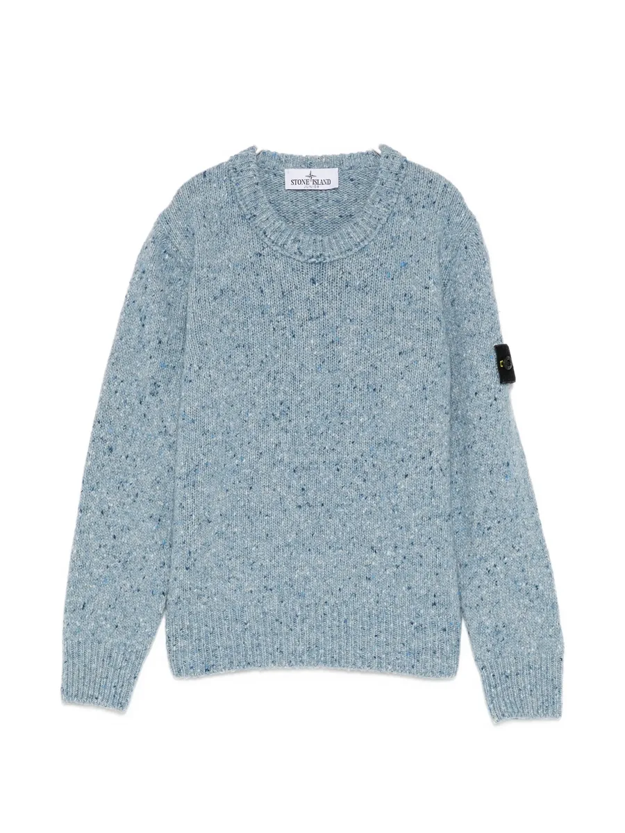 flecked-knit crew-neck sweater 1