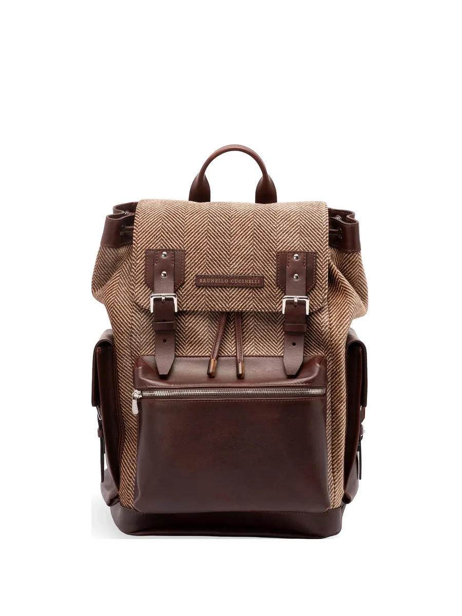 herringbone-pattern buckle-fastening backpack 2