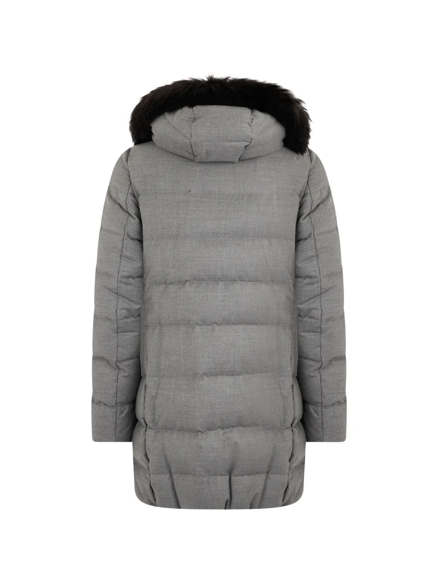 fur-trim padded single-breasted coat 2