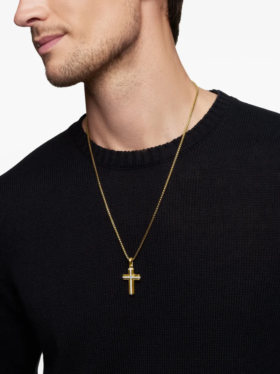 подвеска Deco Cross из желтого золота с бриллиантами (34 мм) 5