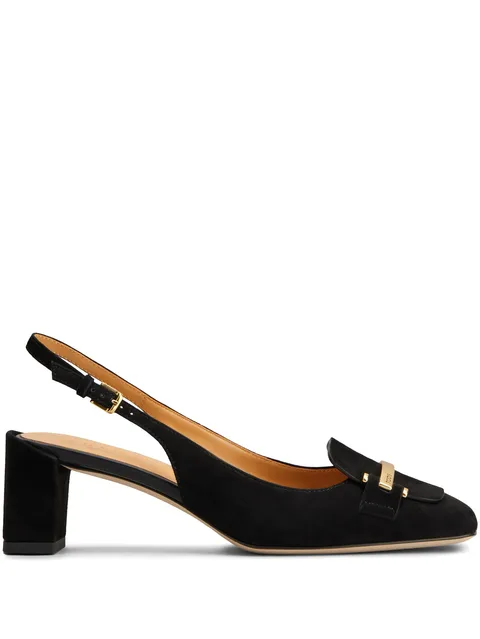 50mm suede slingback pumps