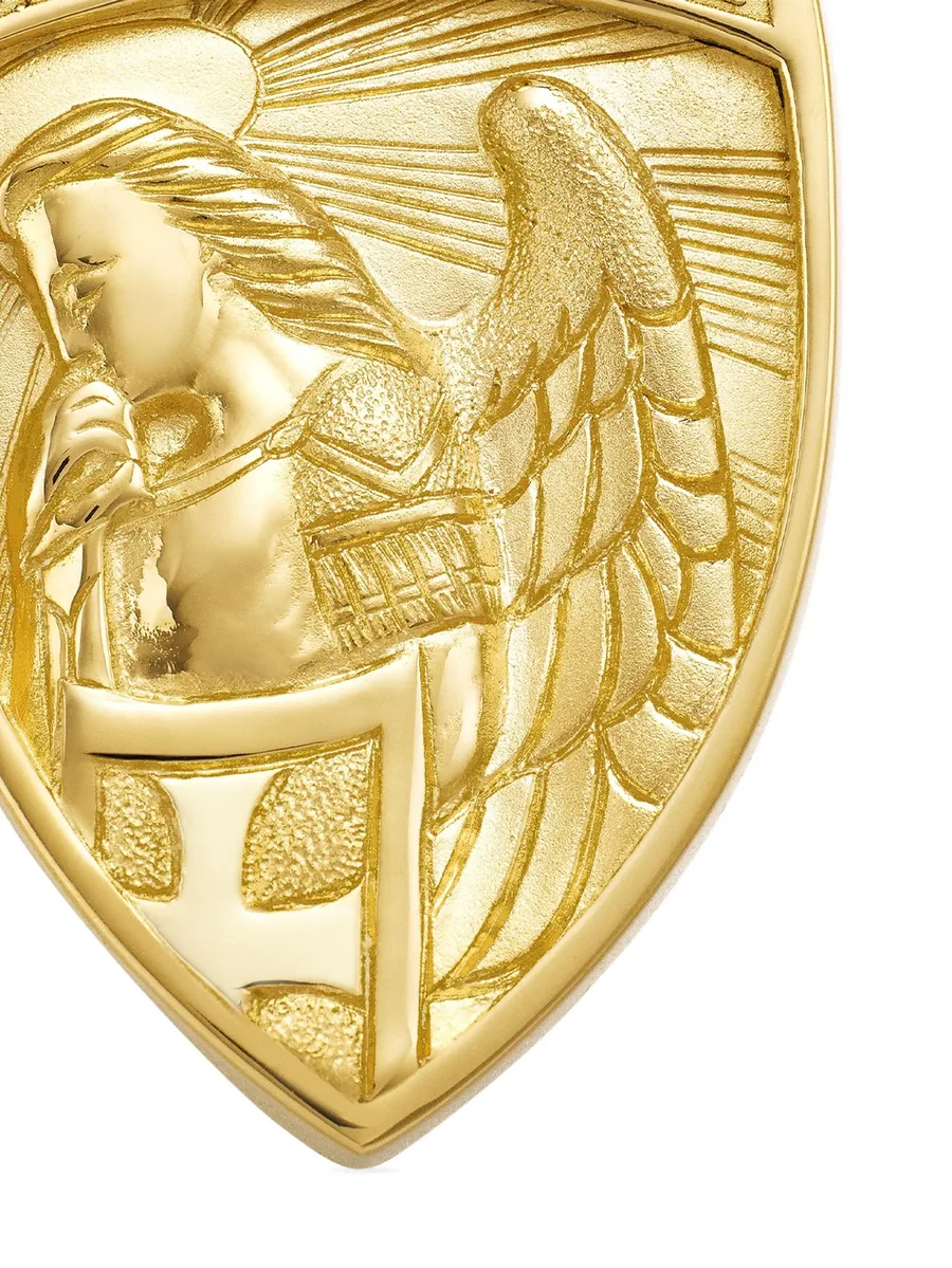 подвеска St. Michael из желтого золота (26 мм) 11