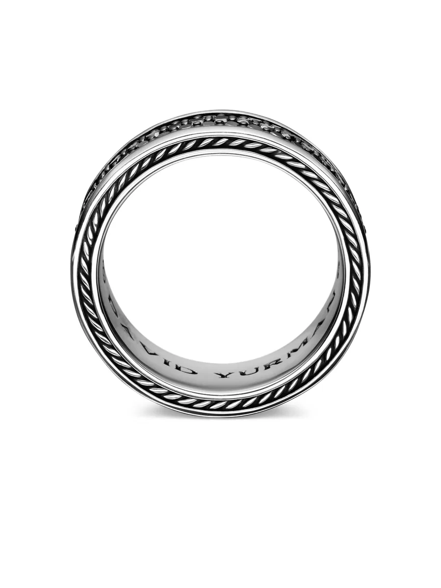 серебряное кольцо Streamline Three Row с бриллиантами (8.5 мм) 11