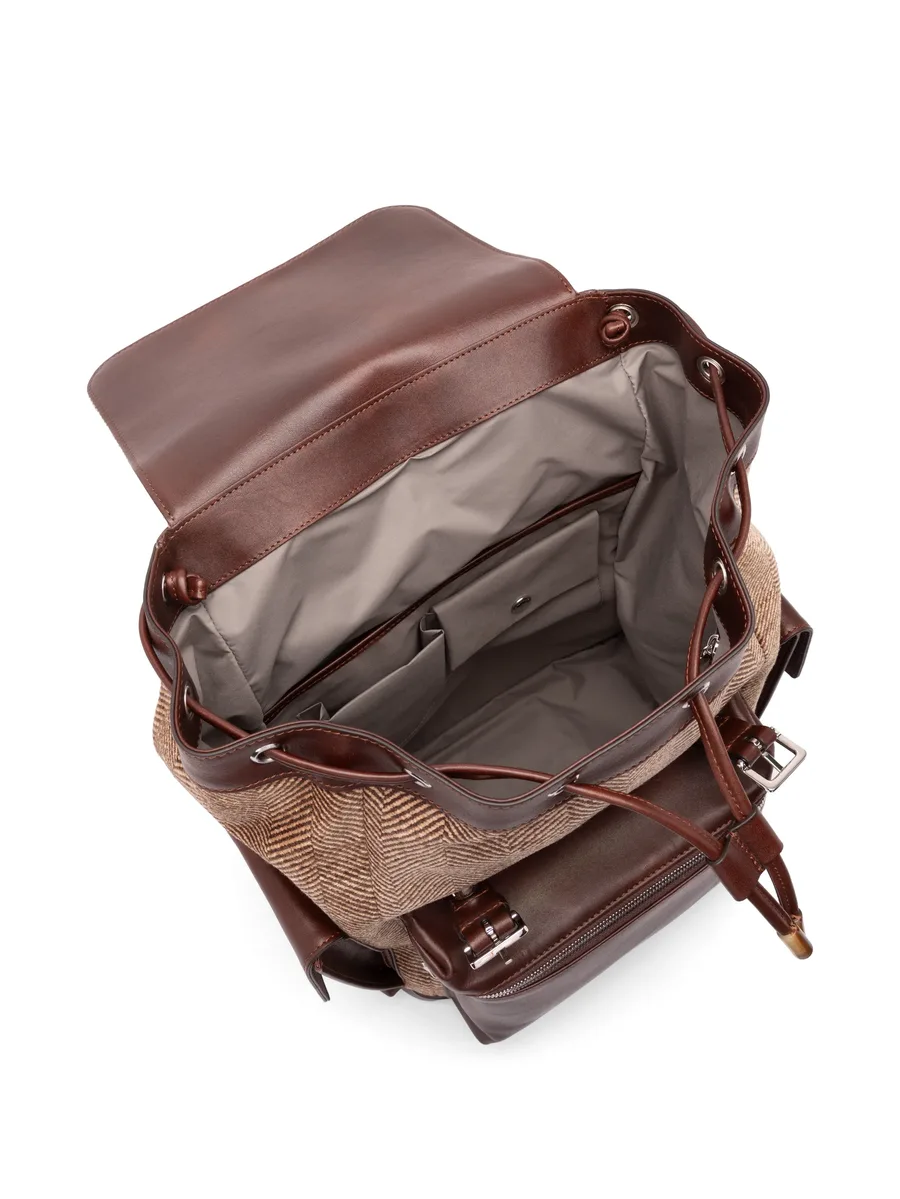 herringbone-pattern buckle-fastening backpack 6