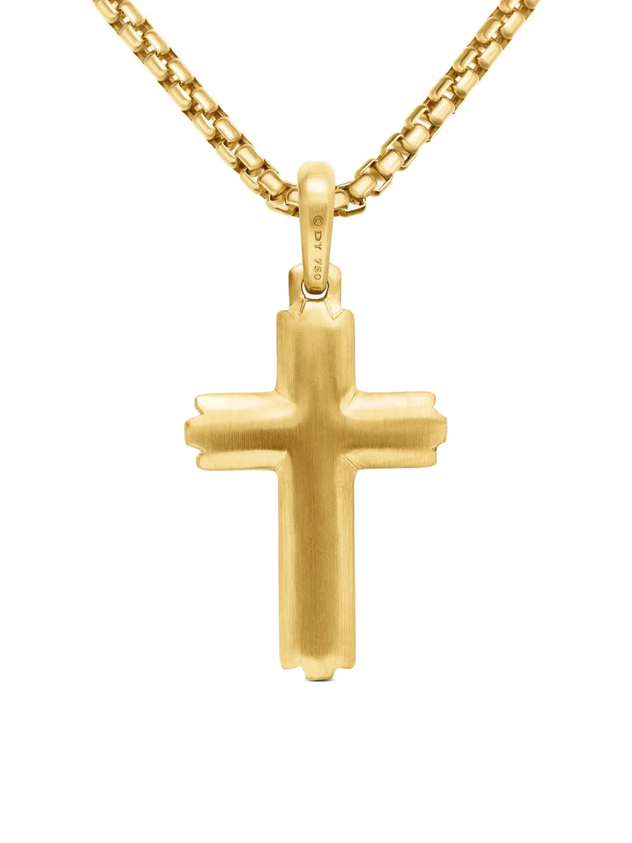 подвеска Deco Cross из желтого золота (34 мм) 7
