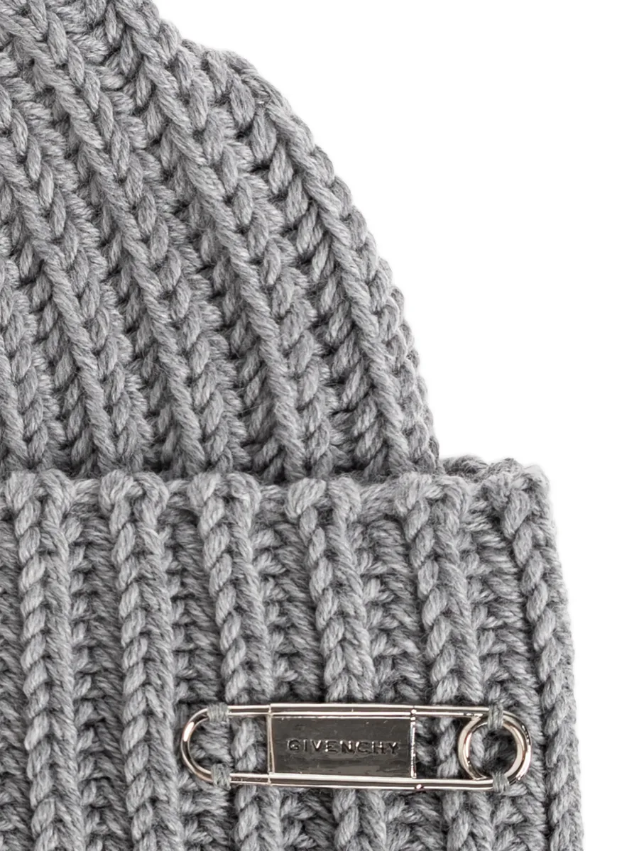 safety-pin ribbed beanie hat 5
