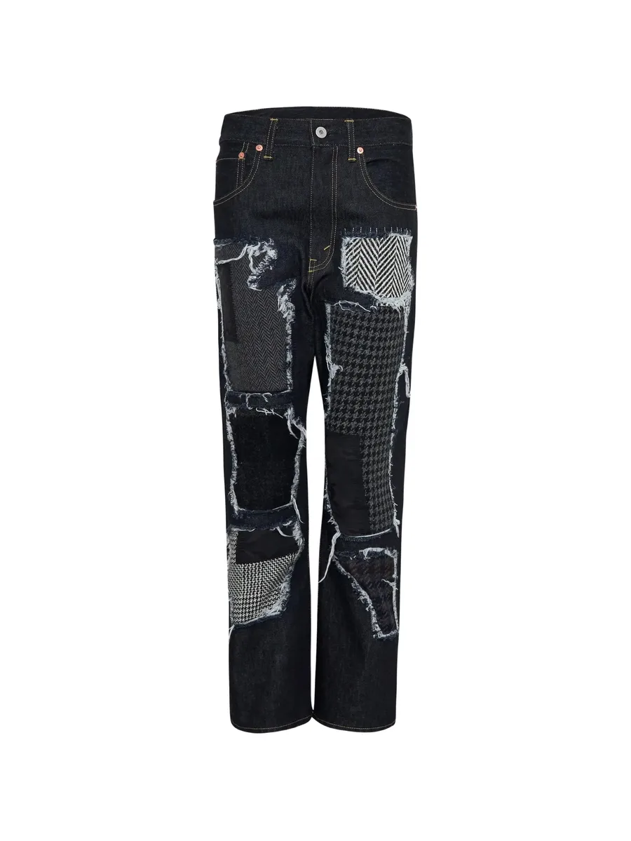 patchwork-design jeans 1