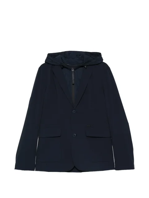 hooded pocket blazer