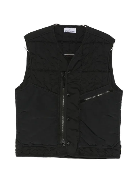 quilted zip-up vest