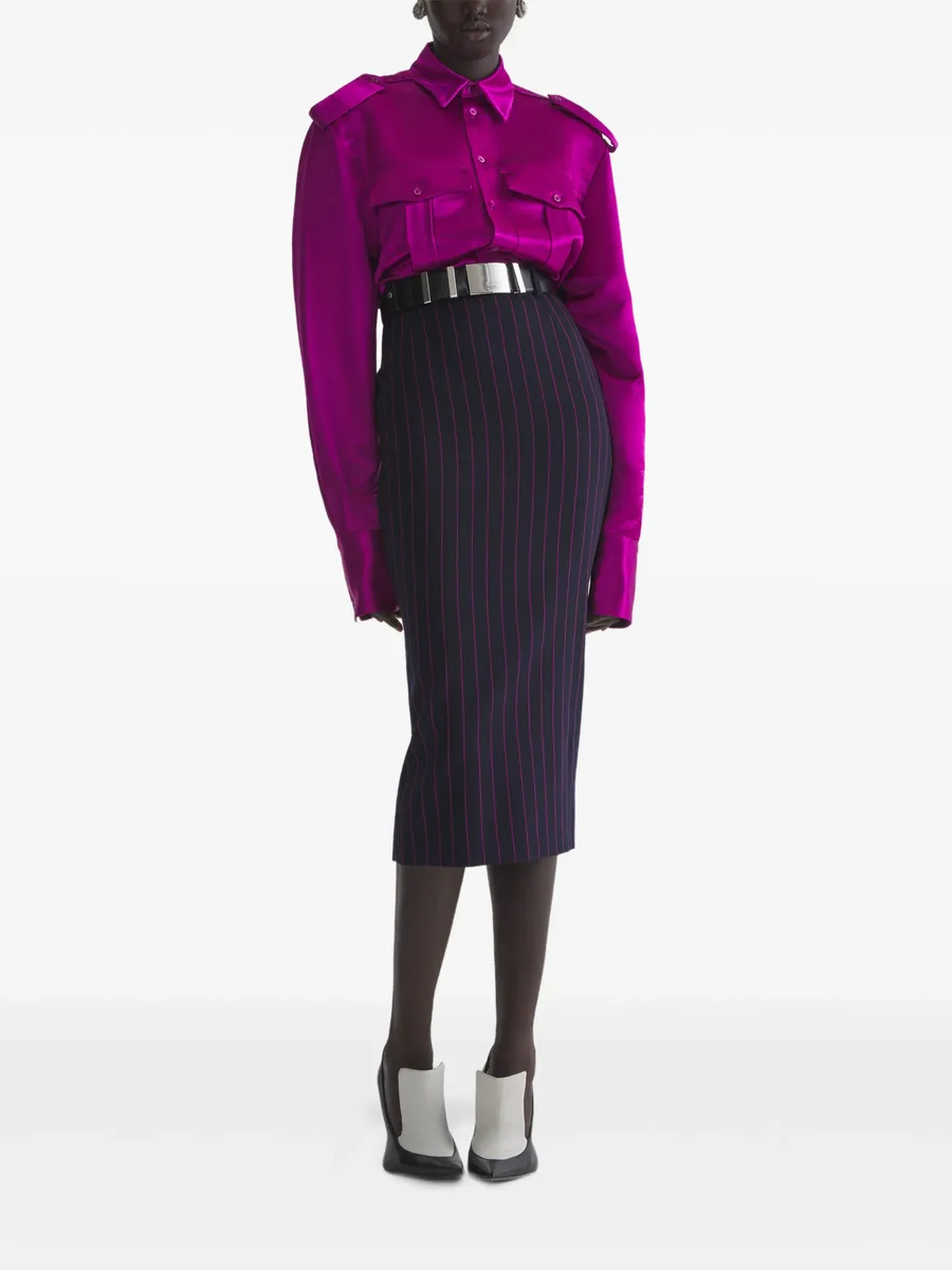 pinstripe midi pencil skirt 2