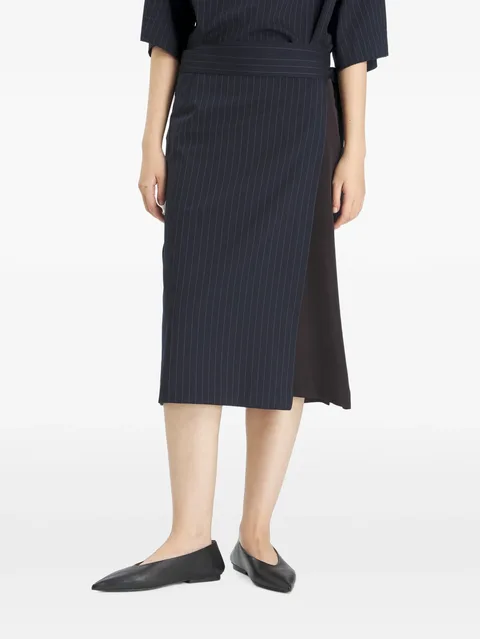 Lizzy patchwork wrap midi skirt