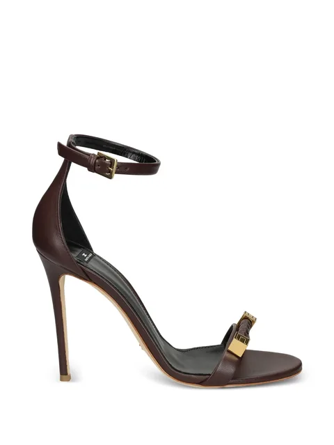 leather sandals with logo details