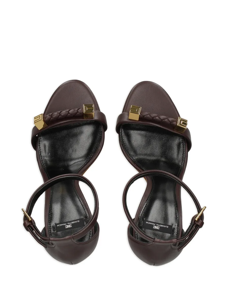 leather sandals with logo details 5
