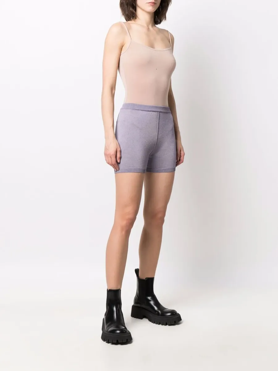 metallic-thread knitted shorts 5