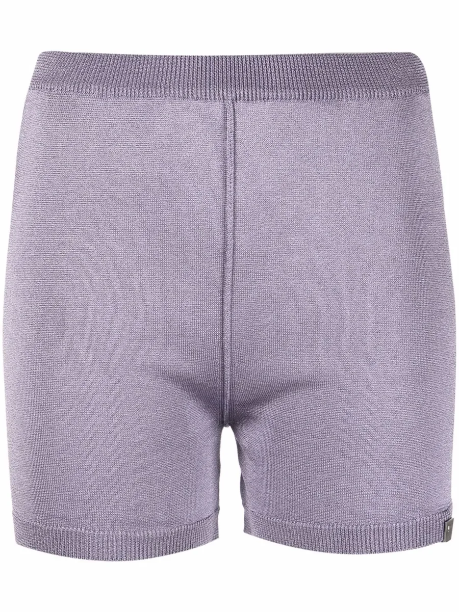metallic-thread knitted shorts 1