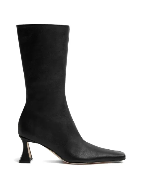 Araxi square-toe leather ankle boots