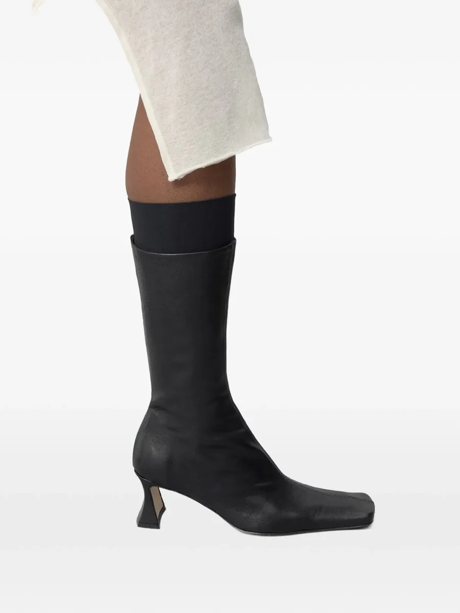 Araxi square-toe leather ankle boots 4