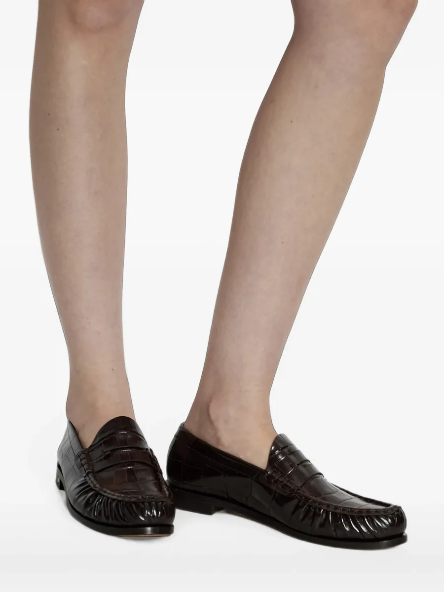 Fingere croc-effect leather ballet flats 5