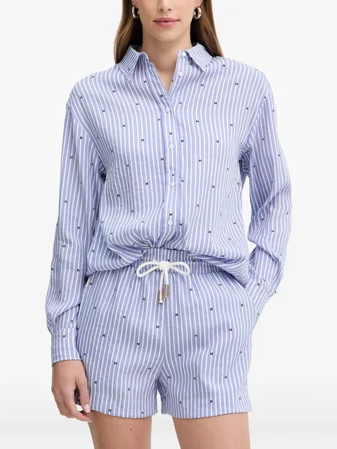Masia striped logo-print shirt