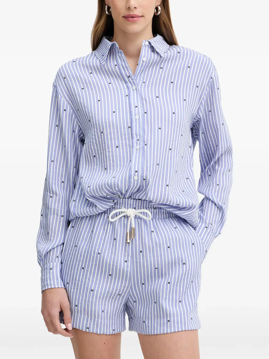 Masia striped logo-print shirt 1