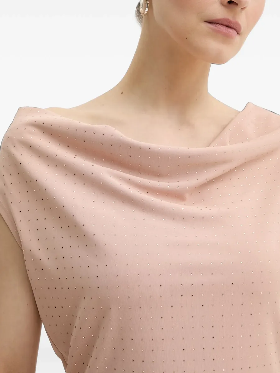 Raman rhinestone-embellished cowl-neck top 4
