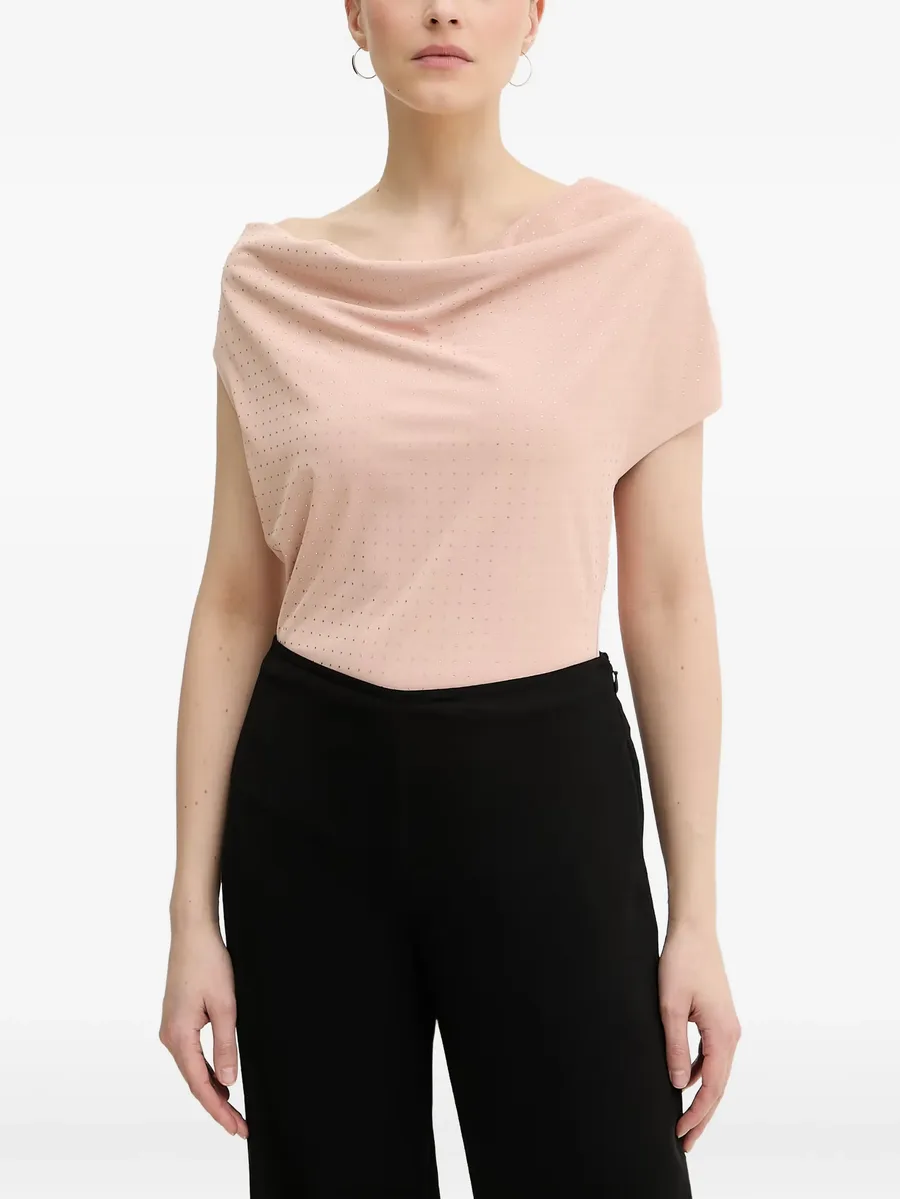 Raman rhinestone-embellished cowl-neck top 1