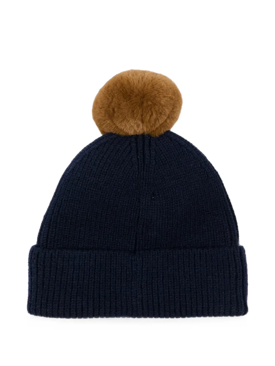 pom-pom logo-patch beanie hat 2