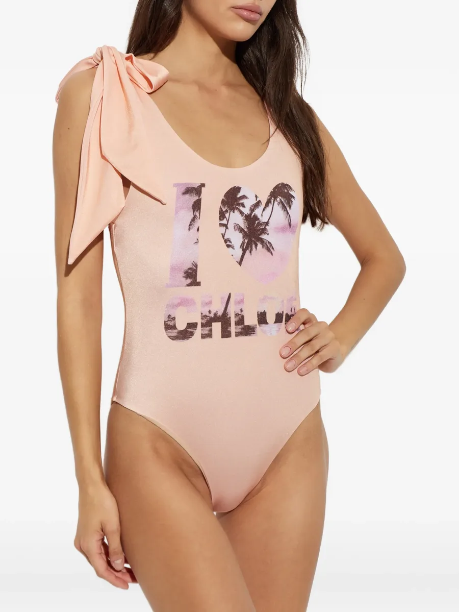 tie-strap one-piece logo swimsuit 2