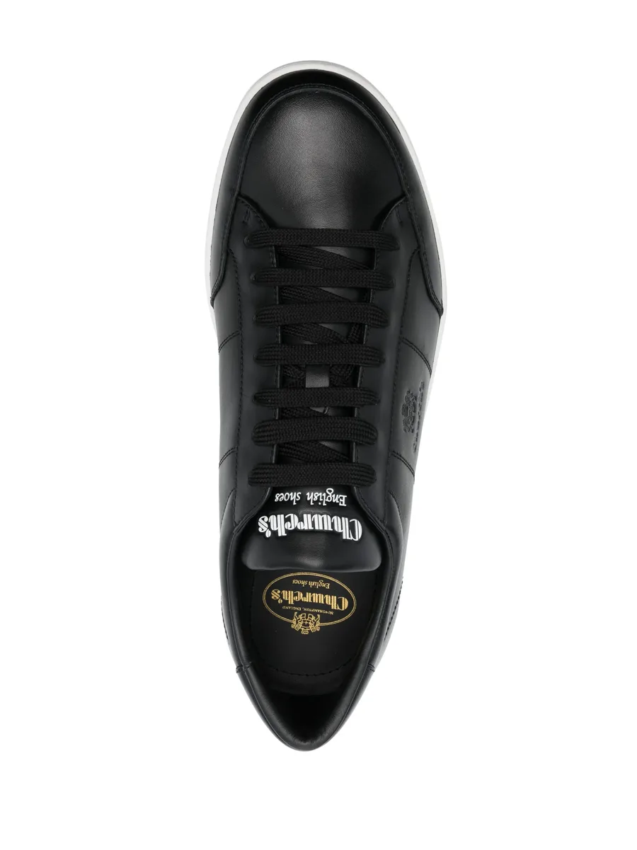 Lancing logo-debossed leather sneakers 7